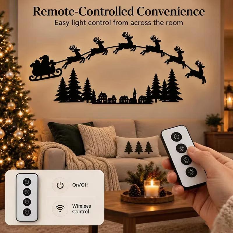 Christmas Wall Decor Santa Christmas Tree Reindeer Light up Wall Stickers Christmas Halloween Fashion Home Decor Wall Door Frame