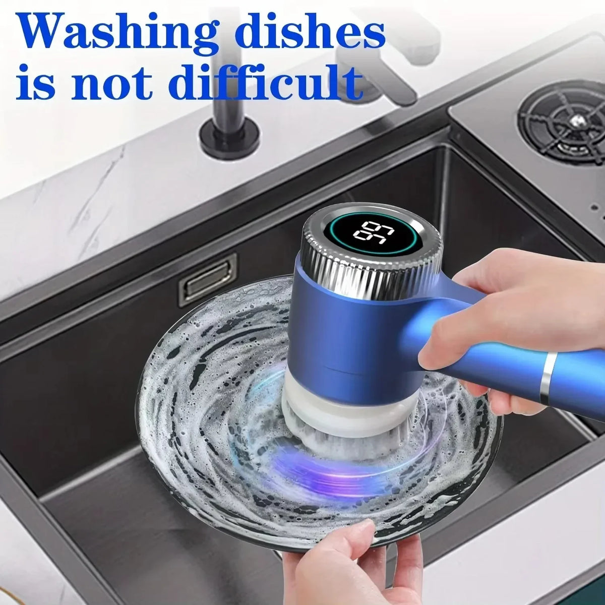 5 in 1 Electric Cleaning Brush Multifunctional Kitchen Bathroom Toilet Portable Powerful Clean Brush 5 Brush Heads LED