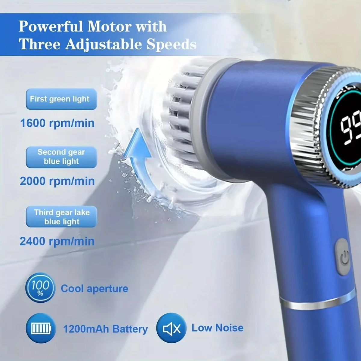 5 in 1 Electric Cleaning Brush Multifunctional Kitchen Bathroom Toilet Portable Powerful Clean Brush 5 Brush Heads LED