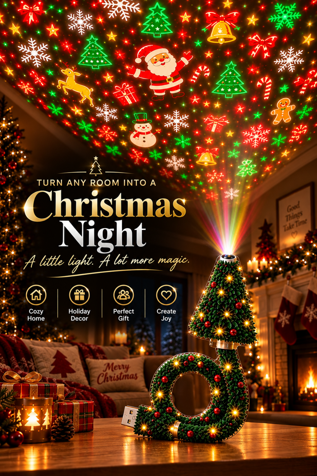 Christmas Tree Projector (with-6 projection modes)