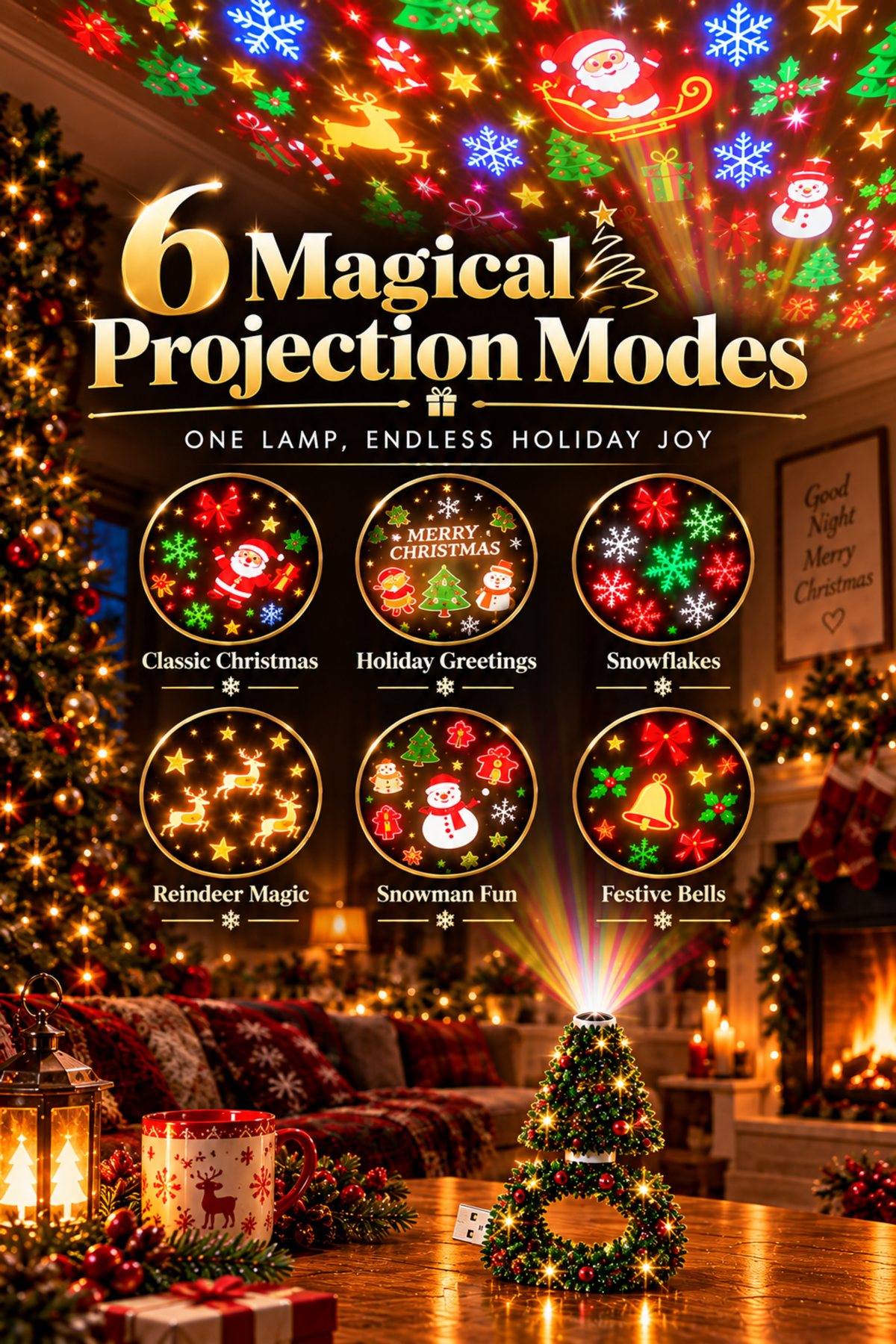 Christmas Tree Projector (with-6 projection modes)